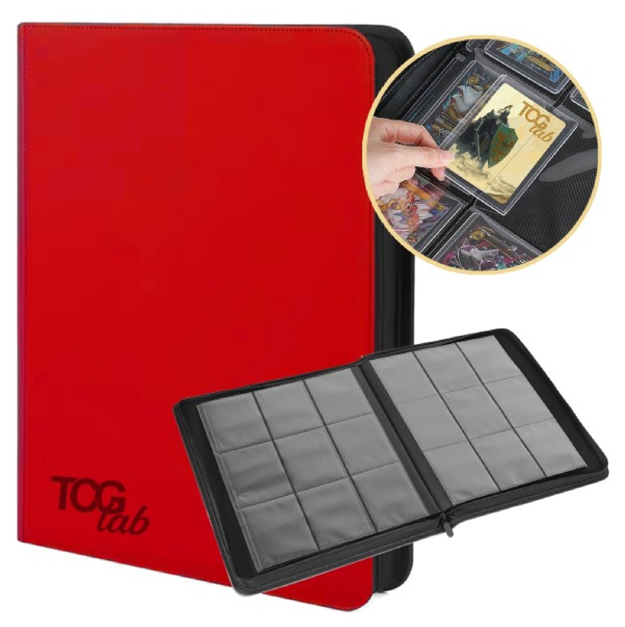 TcgLab 9-Pocket Toploader Album - Rot (max 252 Toploader)