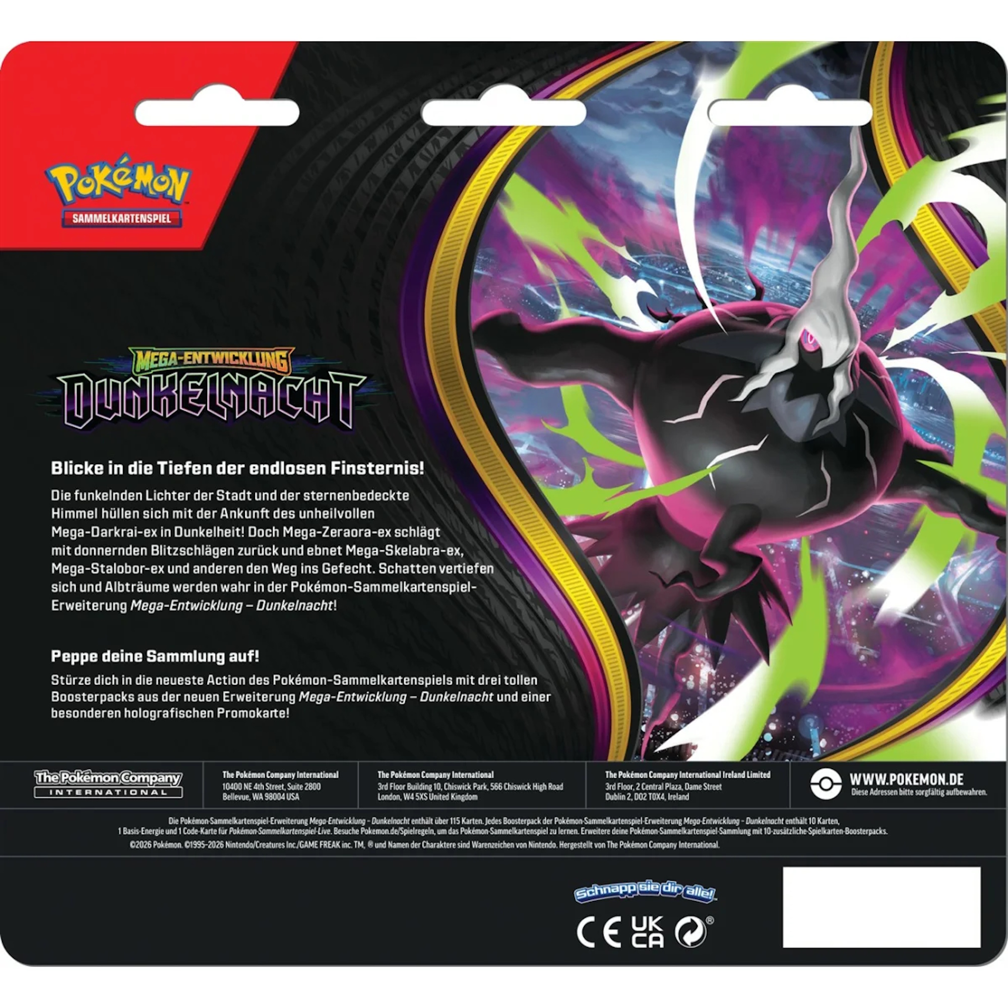 Pokemon ME05 Dunkelnacht 3-Pack Blister - Bithora