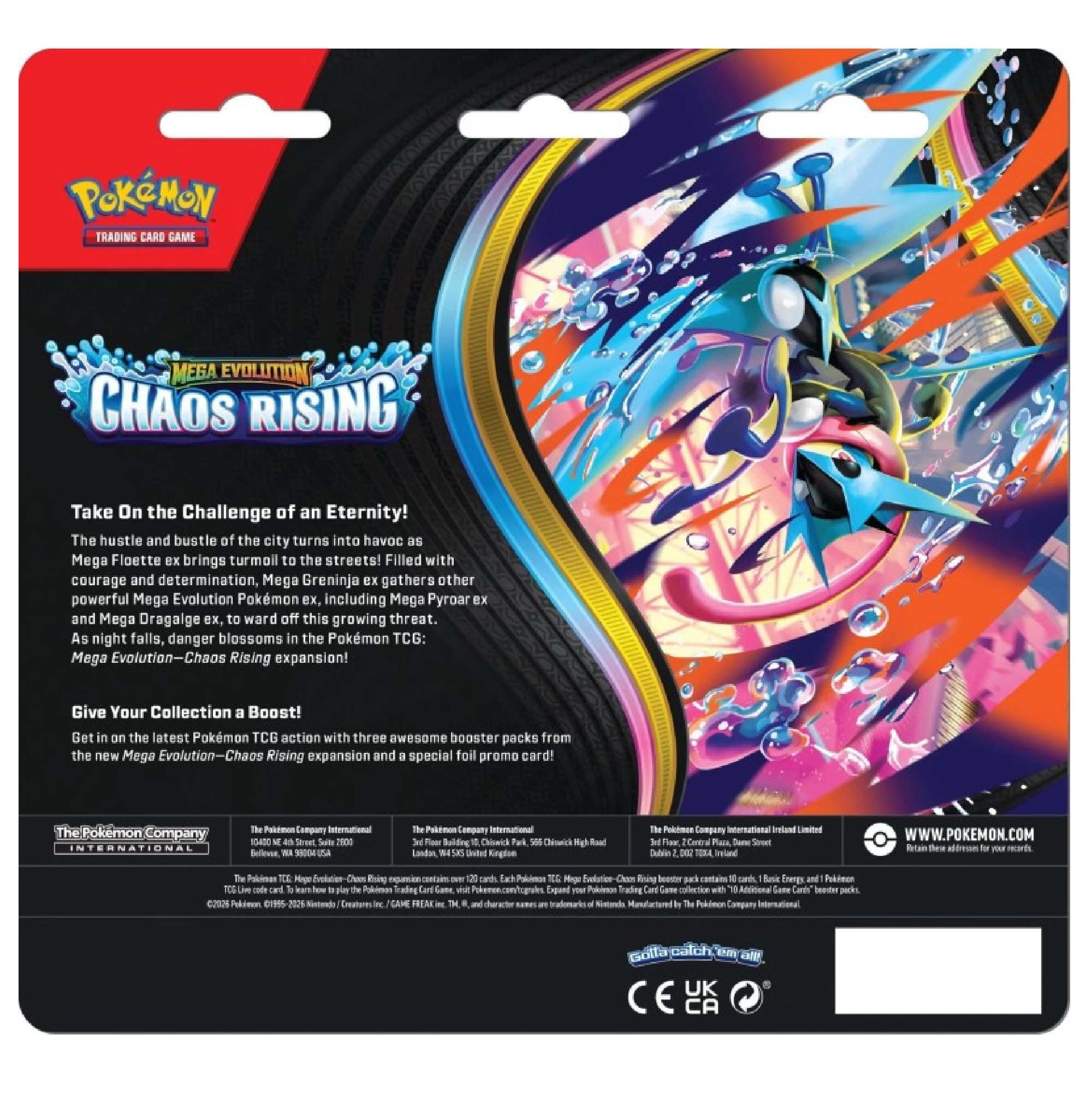 Pokemon ME04 Mega Evolution Chaos Rising - 3-Pack Blister