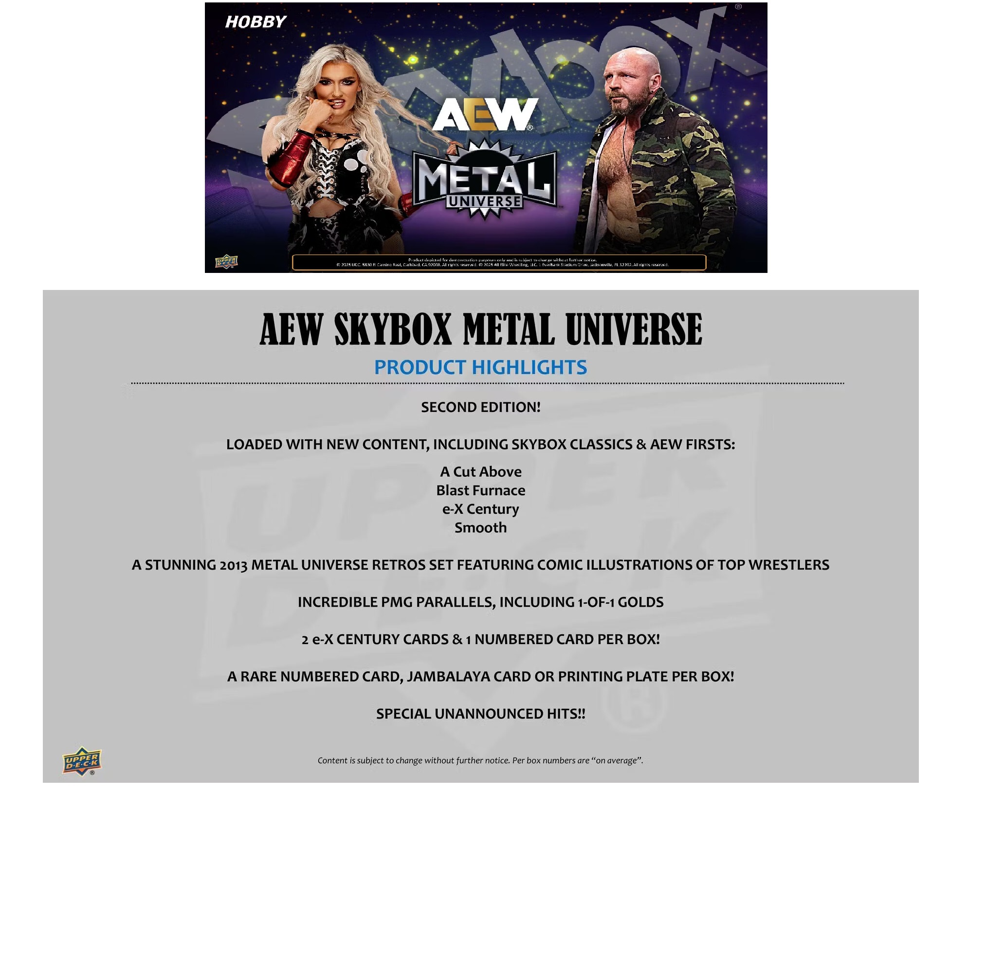 2025 Upper Deck AEW Skybox Metal Universe Wrestling (Hobby Box)