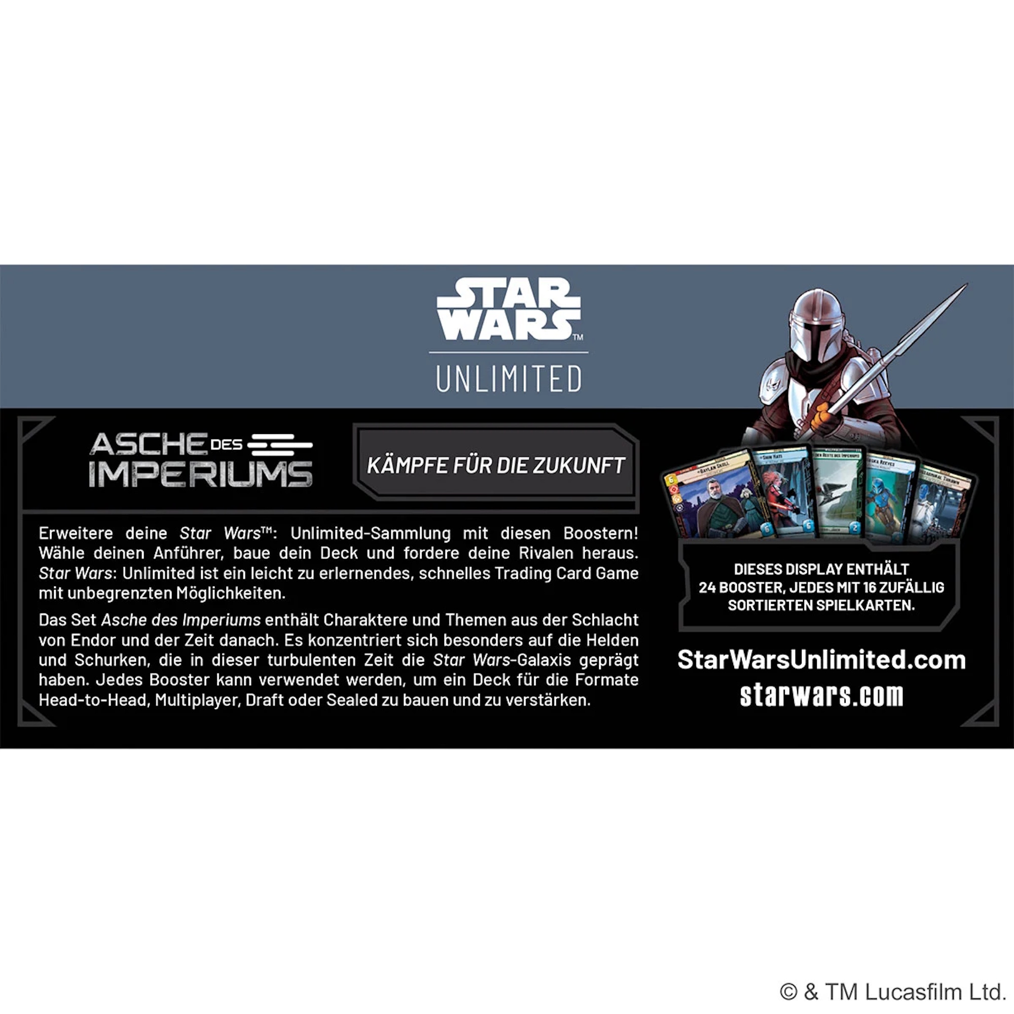 Star Wars Unlimited Asche des Imperiums Booster Display (Deutsch)