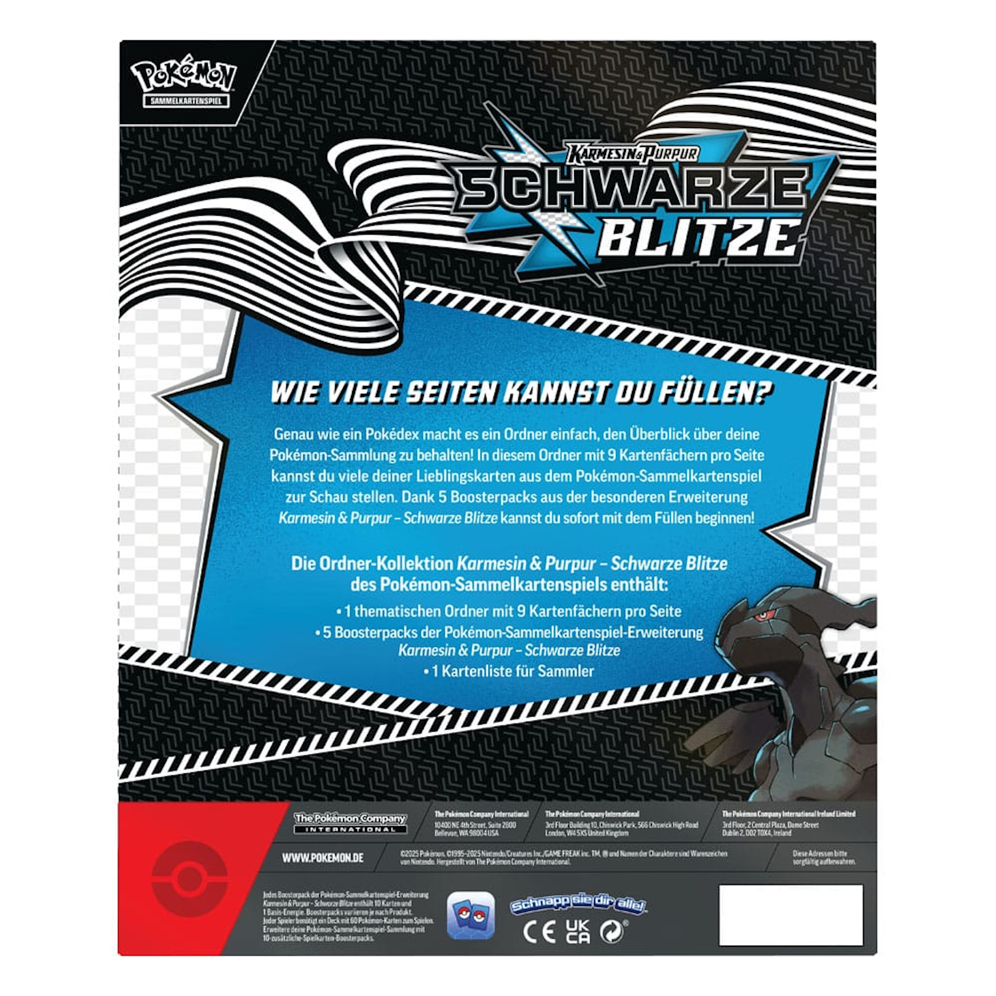 Pokemon KP10.5 Schwarze Blitze Ordner Kollektion (Deutsch)
