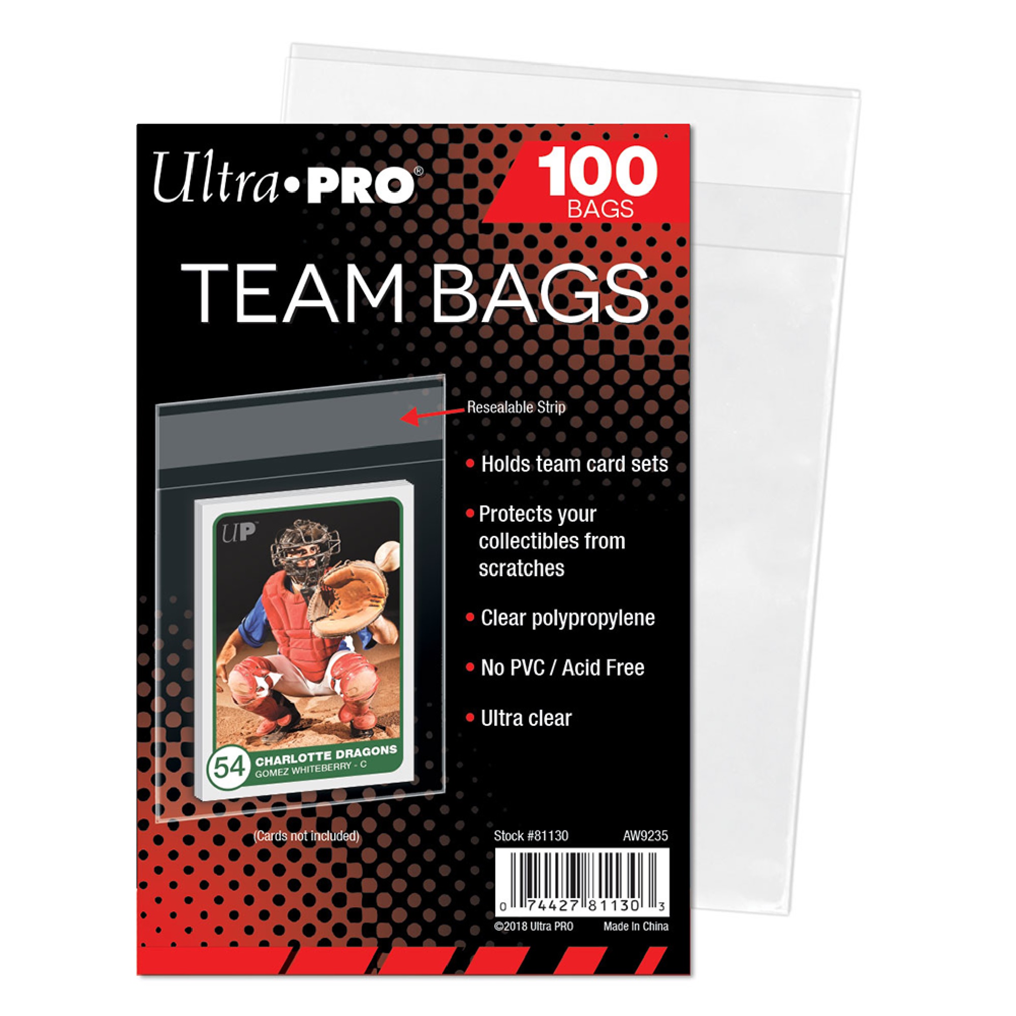Ultra Pro Team Bags Reseable Sleeves - 100 Stk