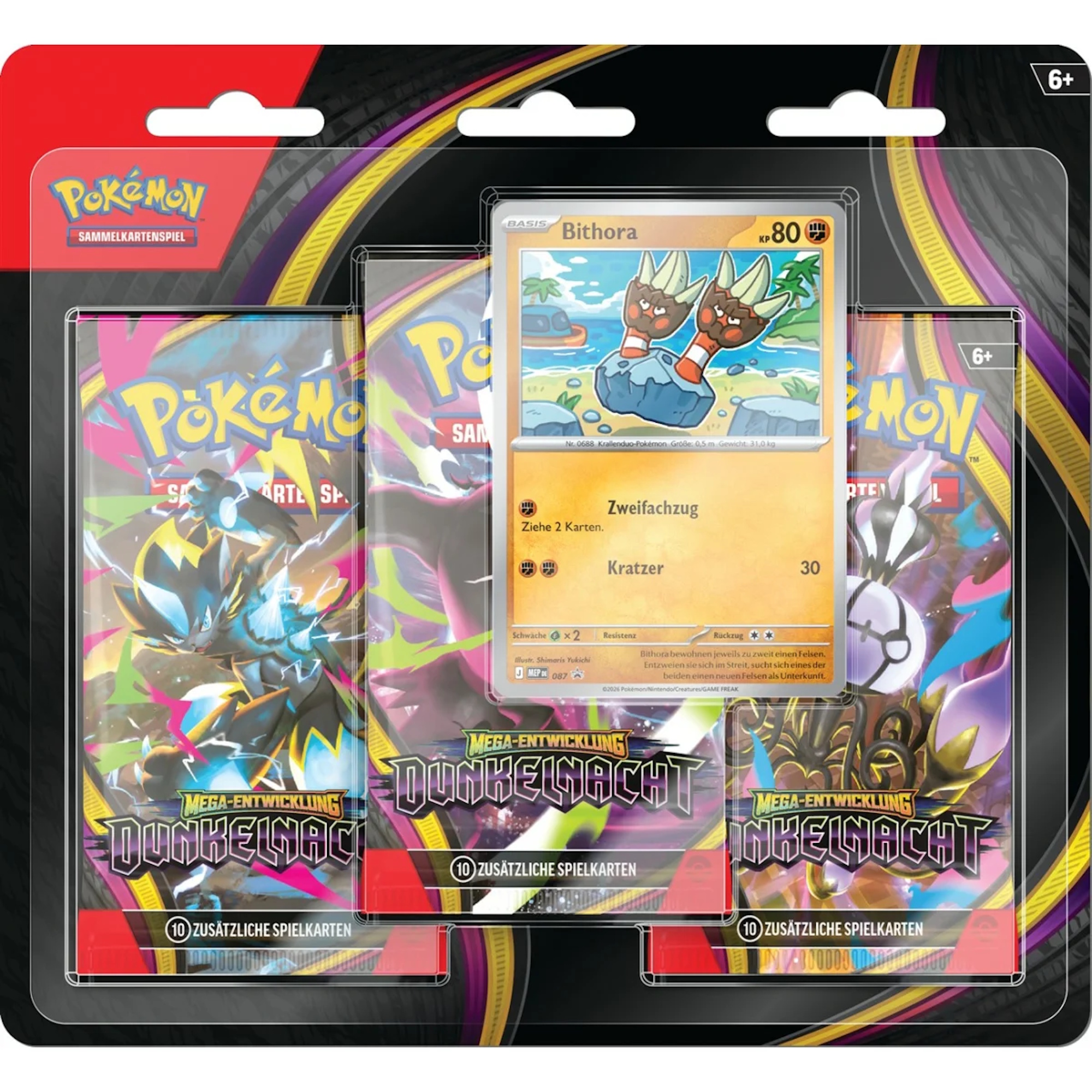 Pokemon ME05 Dunkelnacht 3-Pack Blister - Bithora