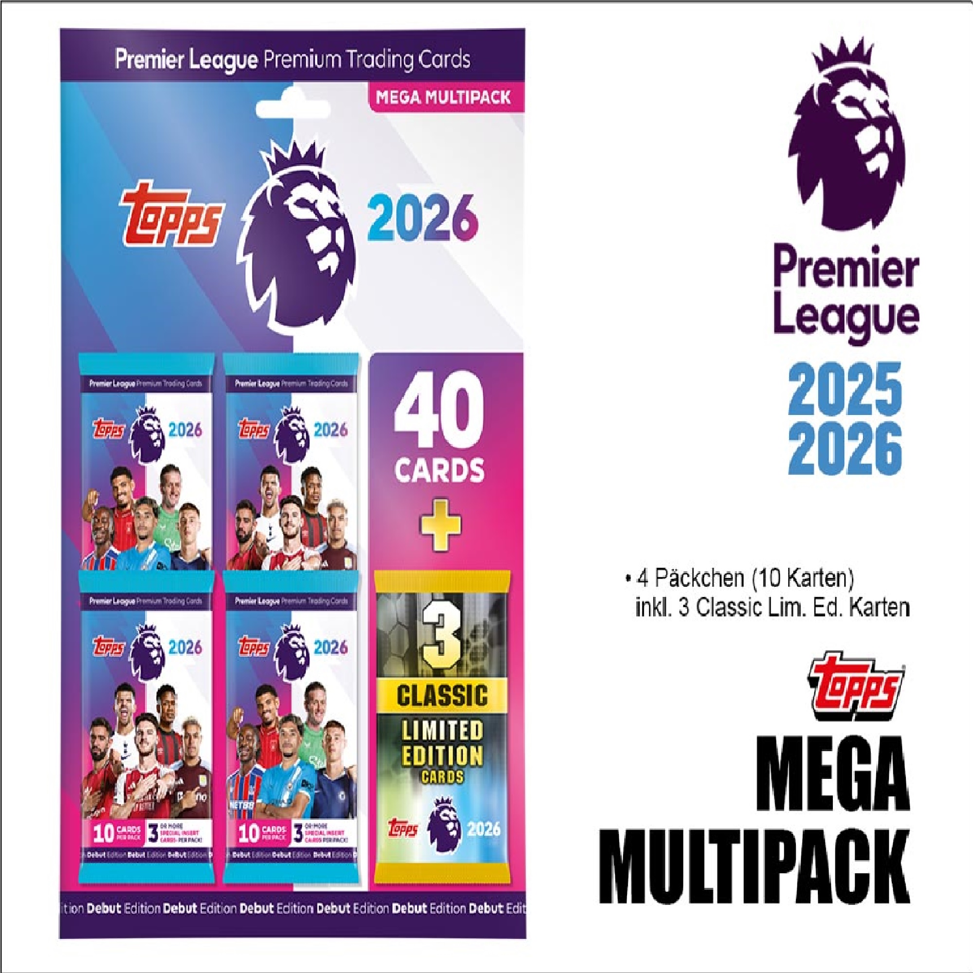 Topps Premier League 2025/26 Trading Cards Mega Multipack