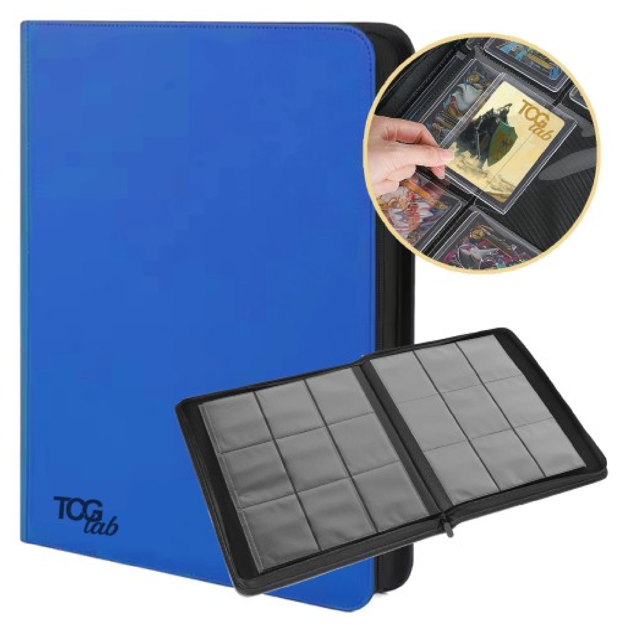 TcgLab 9-Pocket Toploader Album - Blau (max 252 Toploader)
